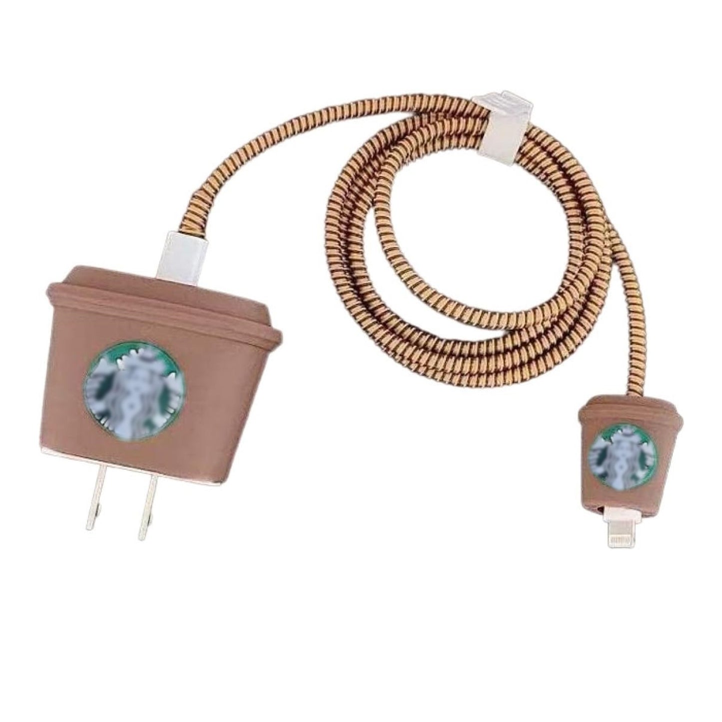 Brown Starbucks 18W/20W iPhone Charger Cover – Fun & Durable Silicone Protection | FunkiIndia