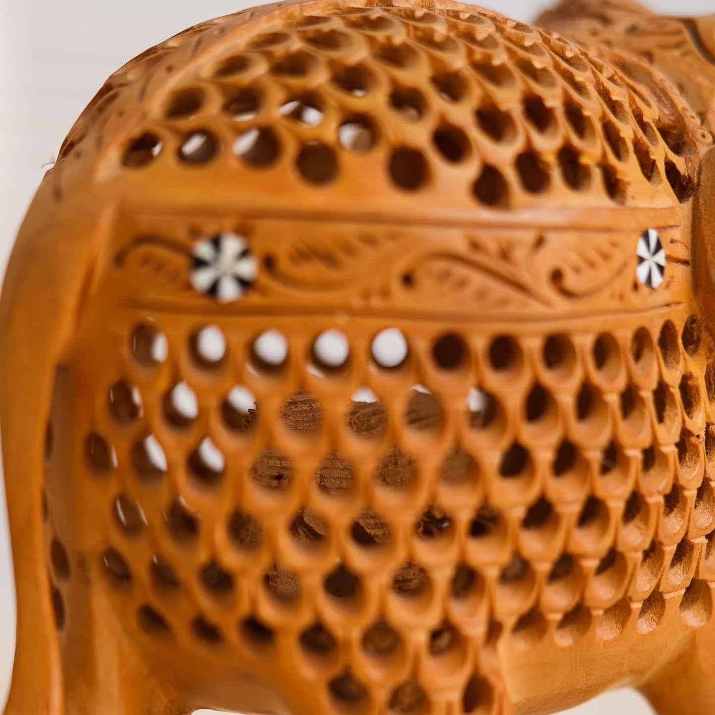 Handcrafted Rajasthani Wooden Elephant Showpiece – Brown Antique Finish