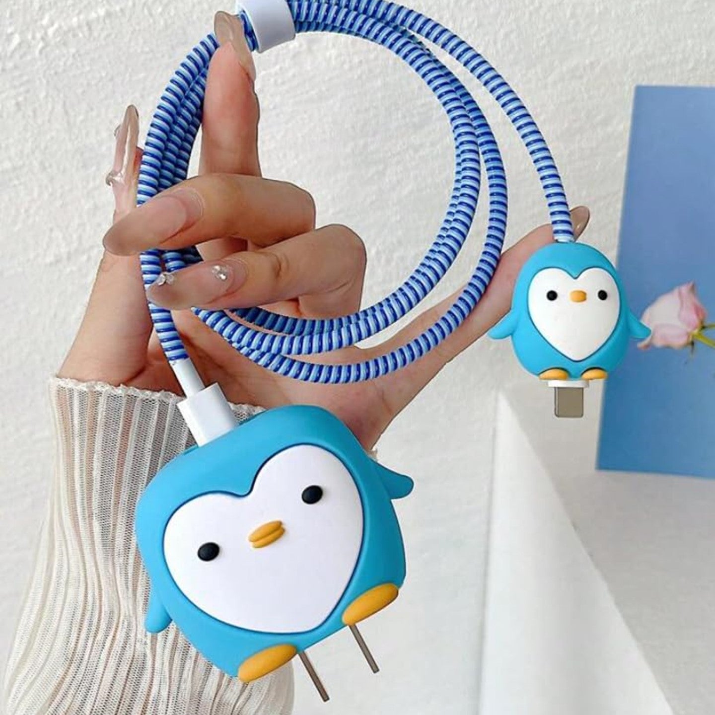 Blue Penguin 18W/20W iPhone Charger Cover – Playful Protection with Cute Design