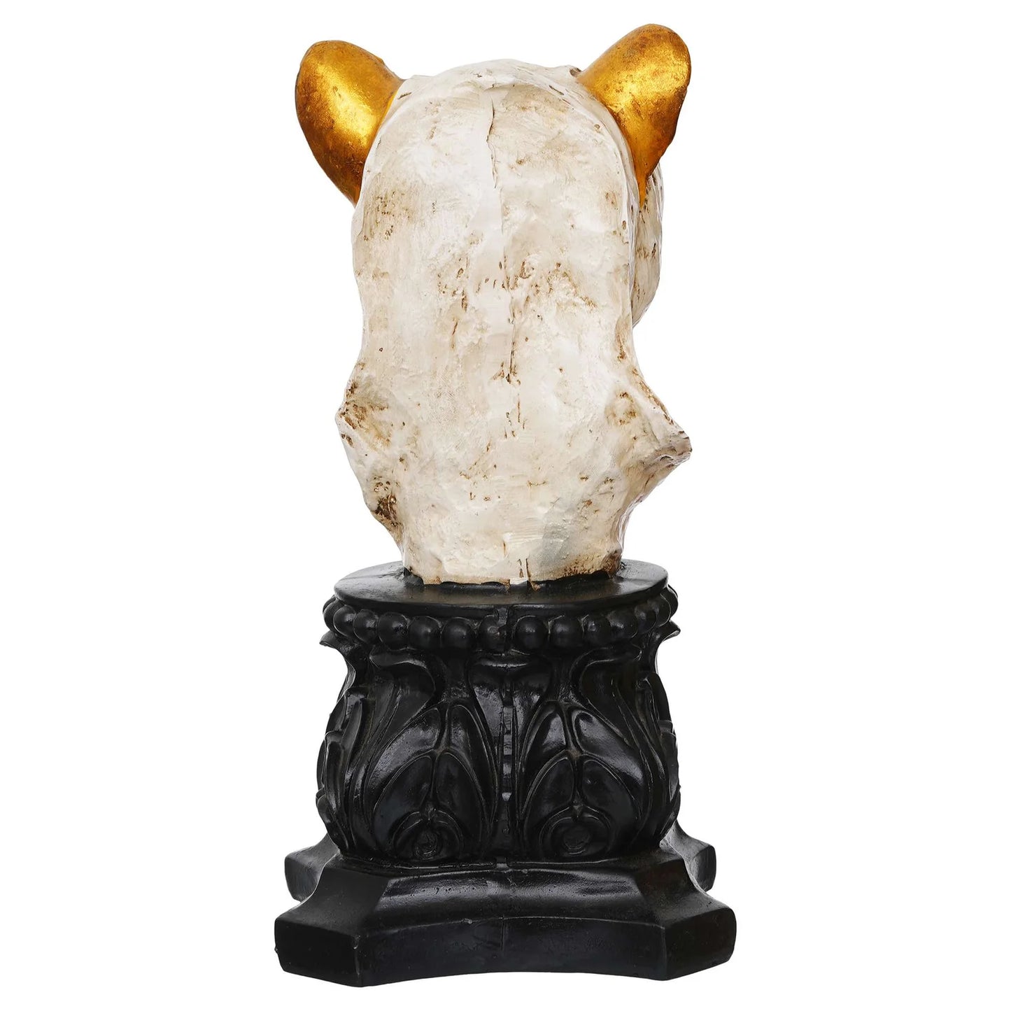 Handmade White Lioness Head Statue – Stone Finish Home Decor Figurine
