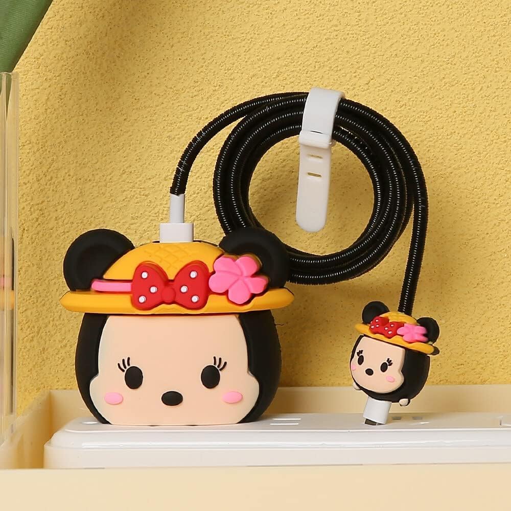 Minnie Mouse Flower Bow 18W/20W iPhone Charger Cover – Playful Protection with Cute Design