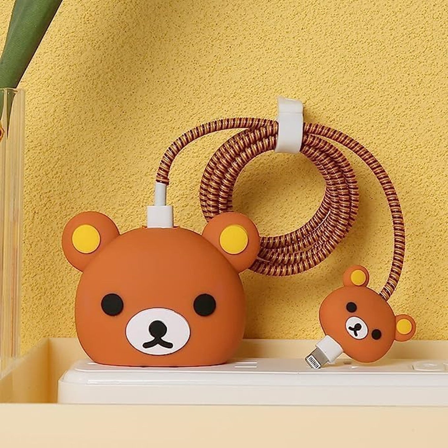 Orange Bear 18W/20W iPhone Charger Cover – Playful Protection with Cute Design