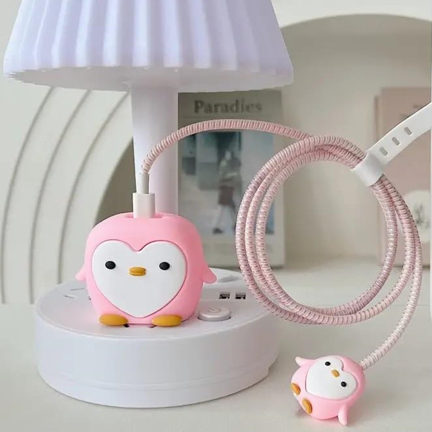 Pink Penguin 18W/20W iPhone Charger Cover – Playful Protection with Cute Design
