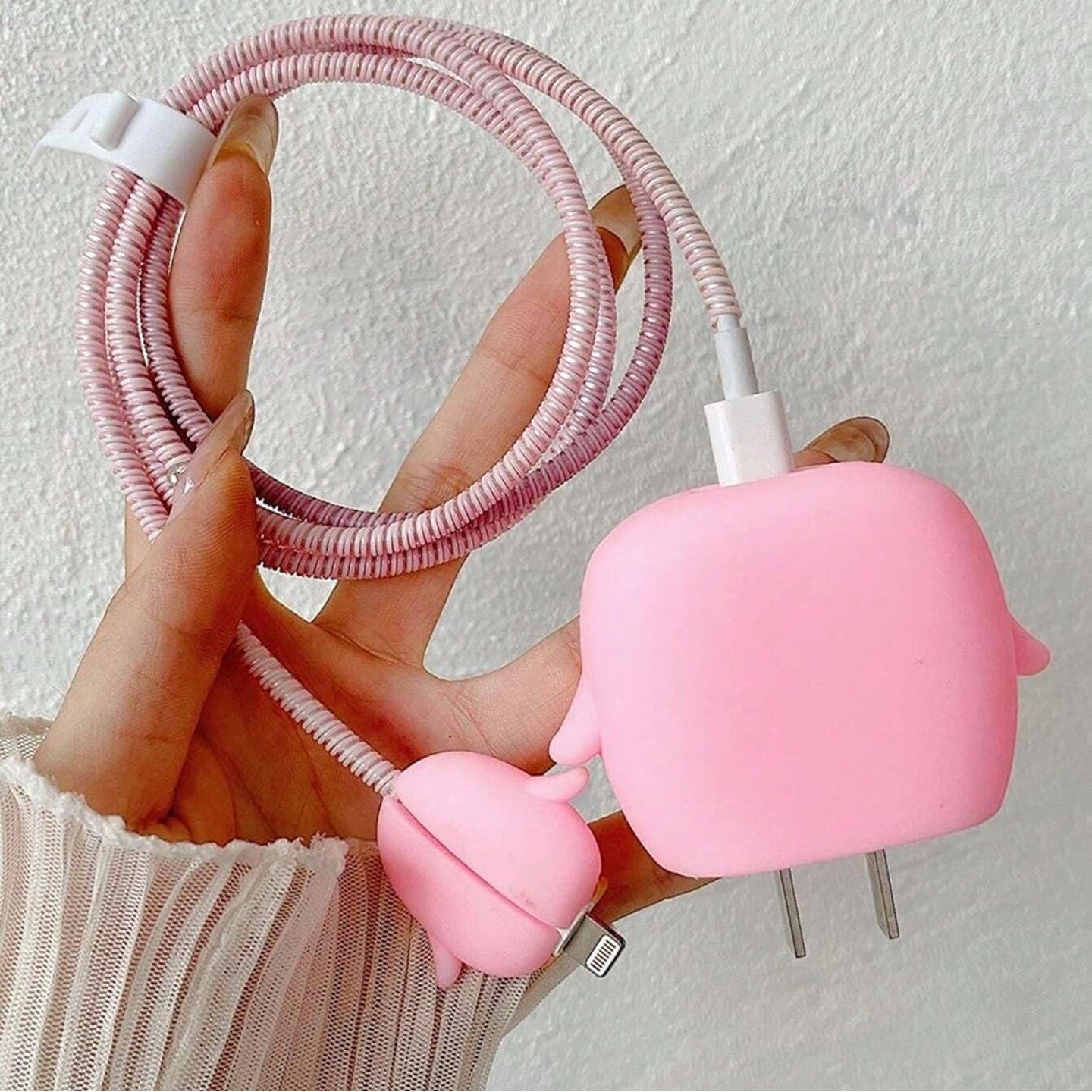 Pink Penguin 18W/20W iPhone Charger Cover – Playful Protection with Cute Design