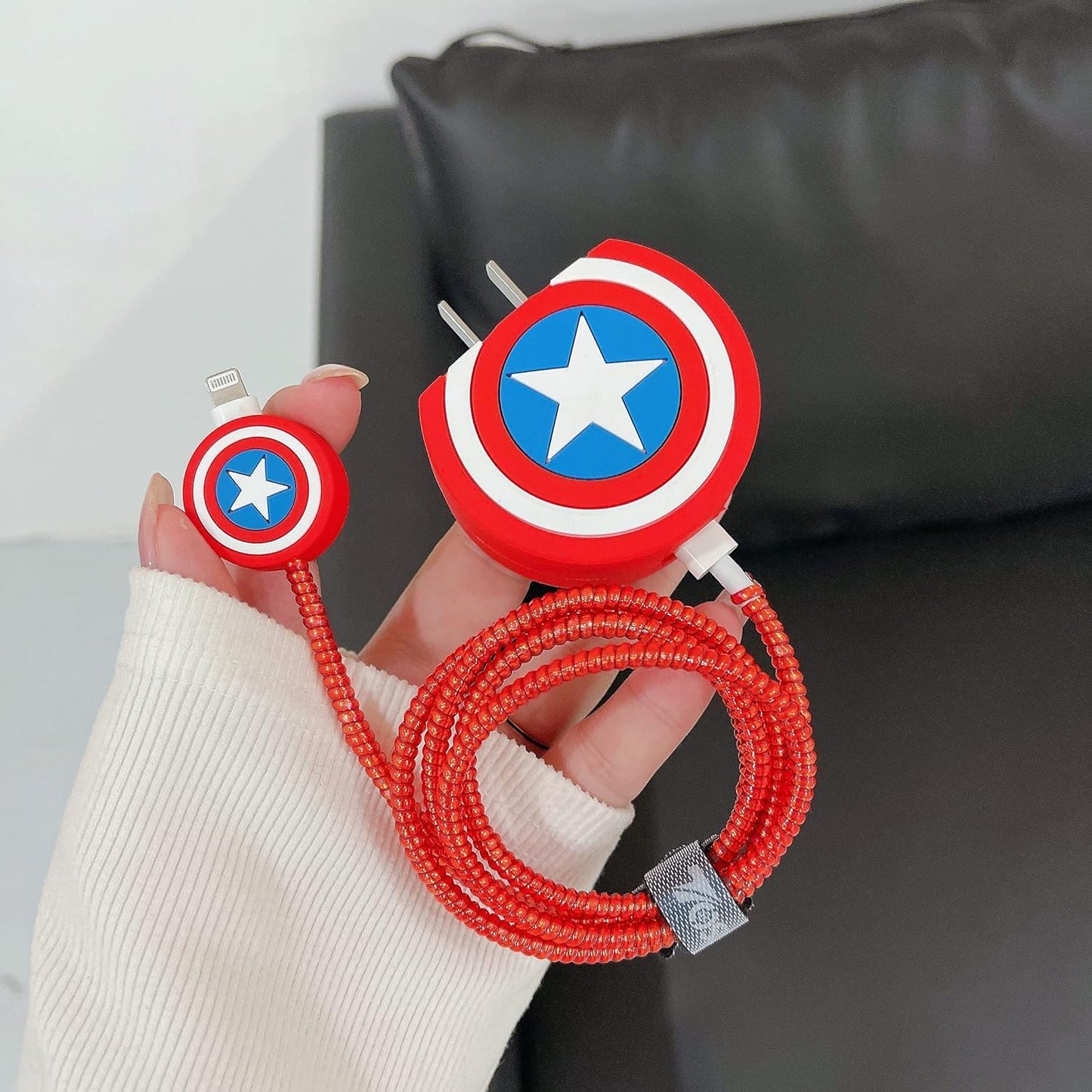 Steve Rogers Shield 18W/20W iPhone Charger Cover – Playful Protection with Cute Design