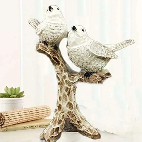 Handcrafted Resin Bird Couple Showpiece for Home Décor