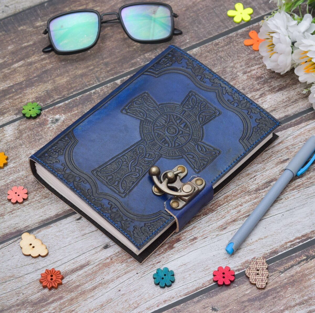 Celtic Cross Leather Journal