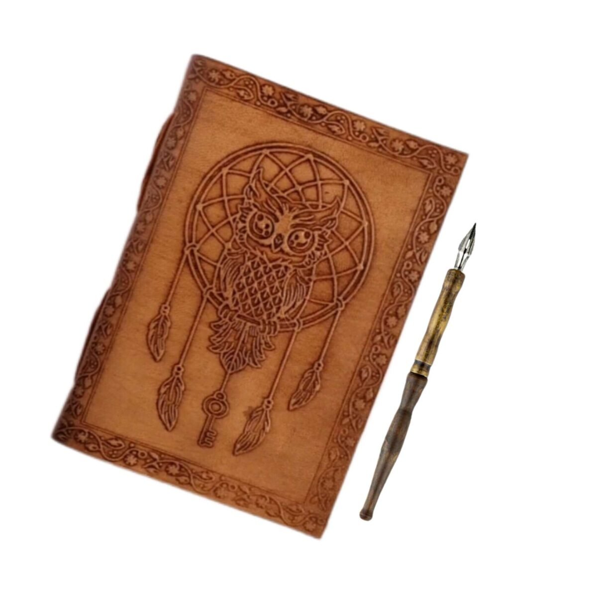 Dreamcatcher Light Brown Leather Journal