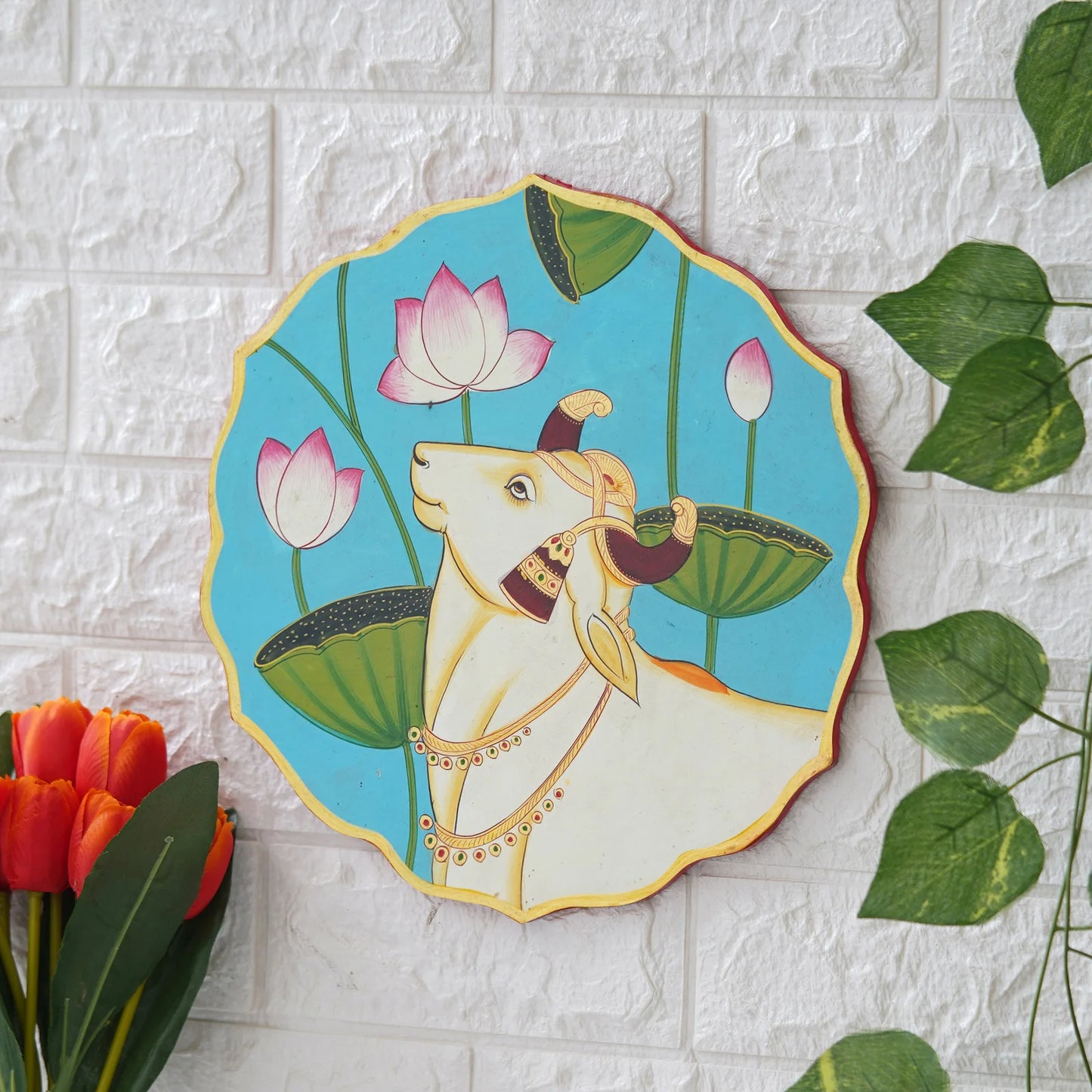 Handmade Pichwai Wooden Wall Art