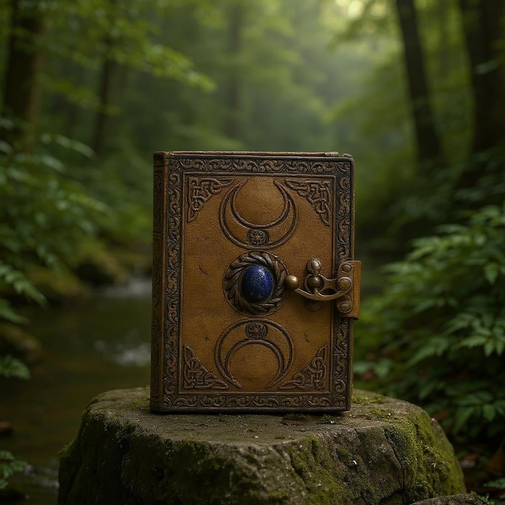 Blue Stone Brown Leather Journal