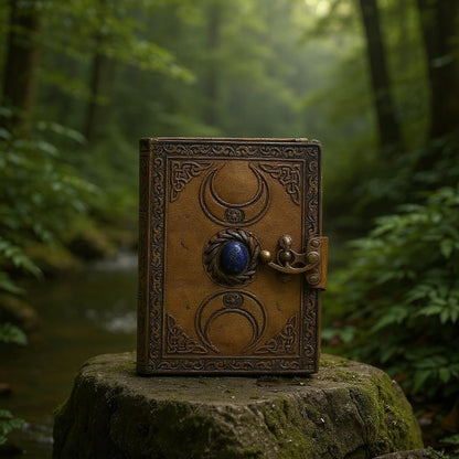 Blue Stone Brown Leather Journal