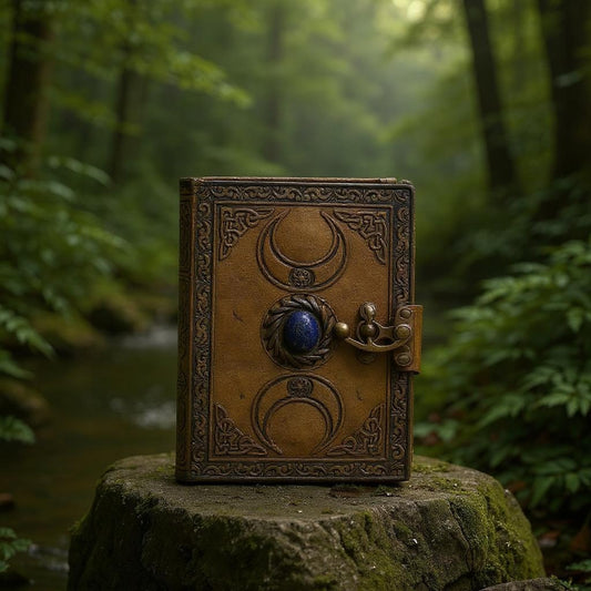 Blue Stone Brown Leather Journal