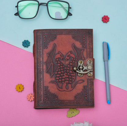 Twin Dragon Leather Journal
