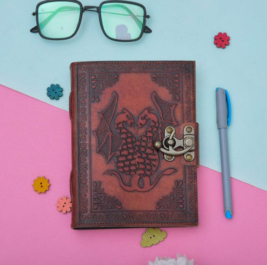 Twin Dragon Leather Journal