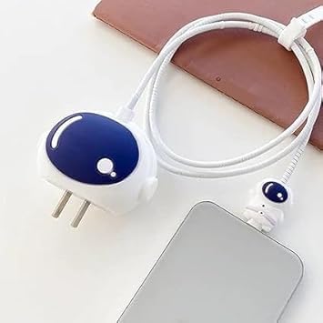 White Astronaut 18W/20W iPhone Charger Cover – Playful Protection with Cute Design