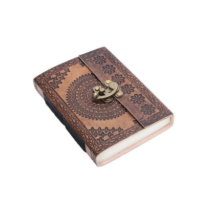 Mandala Design Vintage Leather Diary with Lock