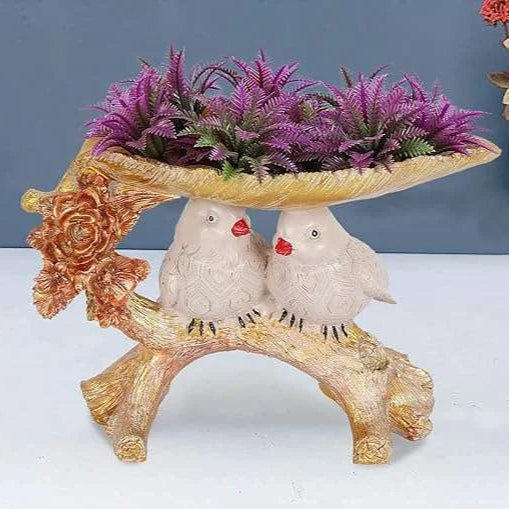 Handcrafted Resin Bird Couple Showpiece for Home & Garden Décor – by FunkiIndia