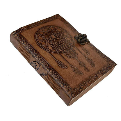 Dreamcatcher Owl Leather Journal
