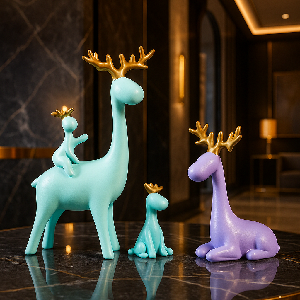 Deer Family Showpiece for Home Decor Showpiece (Set of 3)