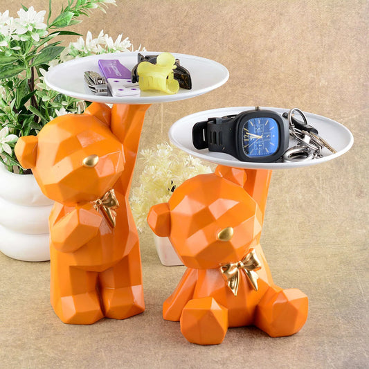 Cool Taddy Bear Showpiece for Home Decorative Showpiece | Taddy Bear with Paltter Statue for Home Decor Showpiece | Home Kitchen Decor | Office