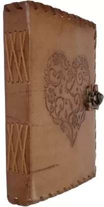 Heart Design Vintage Leather Journal