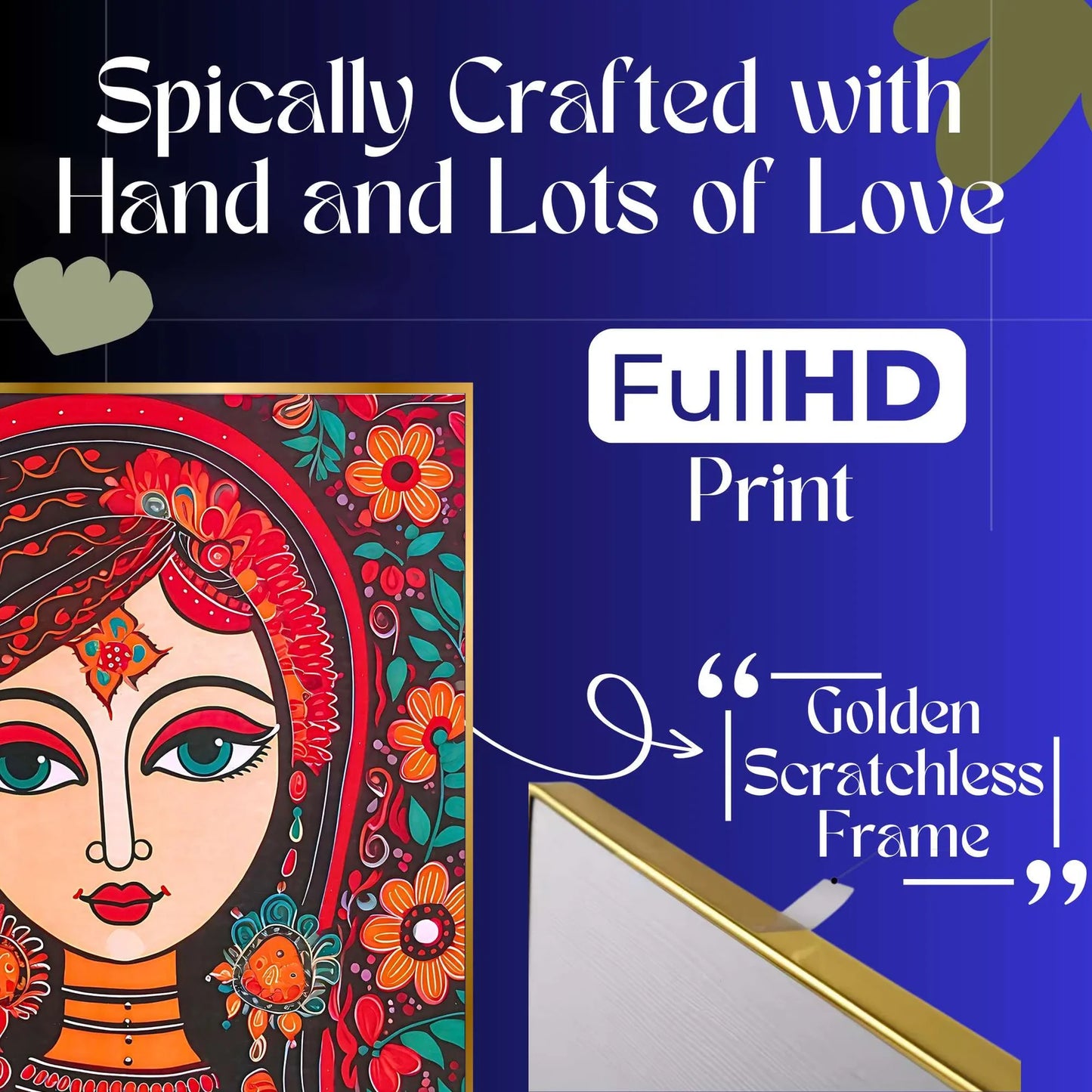  Elegant Golden Framed Wall Art Set 4