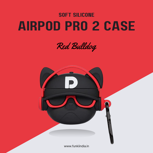 Red Bulldog AirPods Pro 2 Silicone Cover – Playful Protection with Cute Design