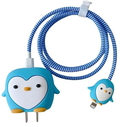 Blue Penguin 18W/20W iPhone Charger Cover – Playful Protection with Cute Design