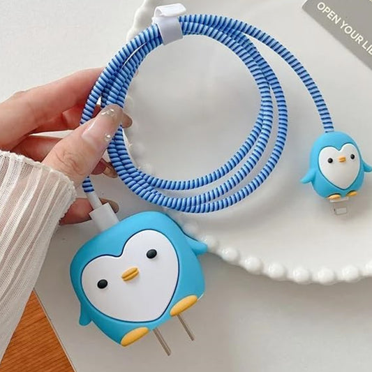 Blue Penguin 18W/20W iPhone Charger Cover – Playful Protection with Cute Design