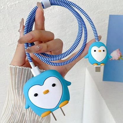 Blue Penguin 18W/20W iPhone Charger Cover – Playful Protection with Cute Design