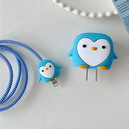 Blue Penguin 18W/20W iPhone Charger Cover – Playful Protection with Cute Design