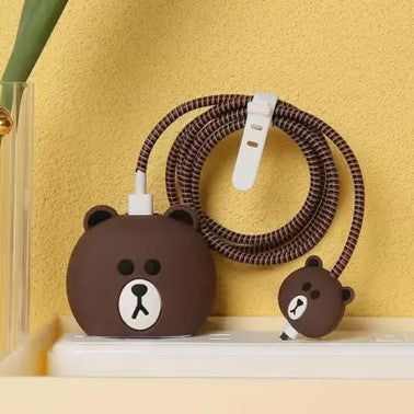 Brown Bear 18W/20W iPhone Charger Cover – Playful Protection with Cute Design