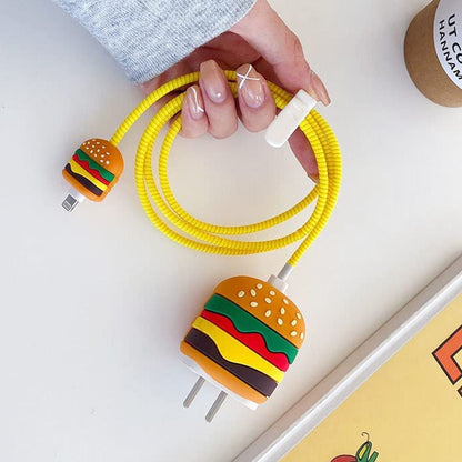 Burger 18W/20W iPhone Charger Cover – Playful Protection with Cute Design