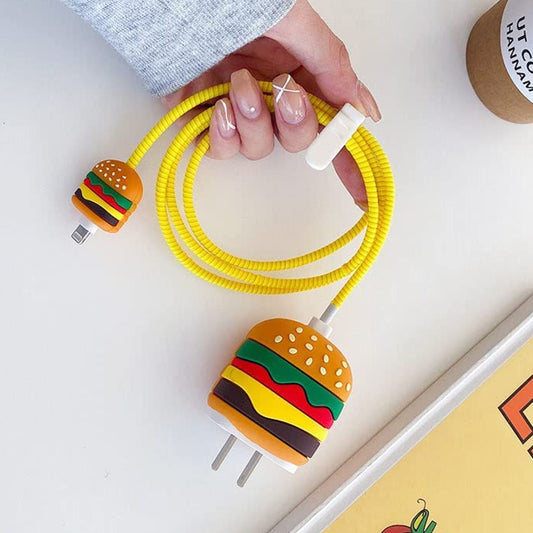 Burger 18W/20W iPhone Charger Cover – Playful Protection with Cute Design