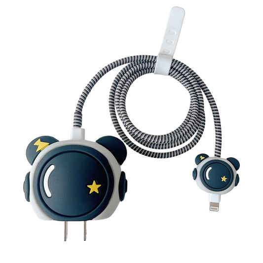 Dark Astronaut 18W/20W iPhone Charger Cover – Playful Protection with Cute Design