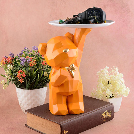 Cool Taddy Bear Showpiece for Home Decorative Showpiece | Taddy Bear with Paltter Statue for Home Decor Showpiece | Home Kitchen Decor | Office