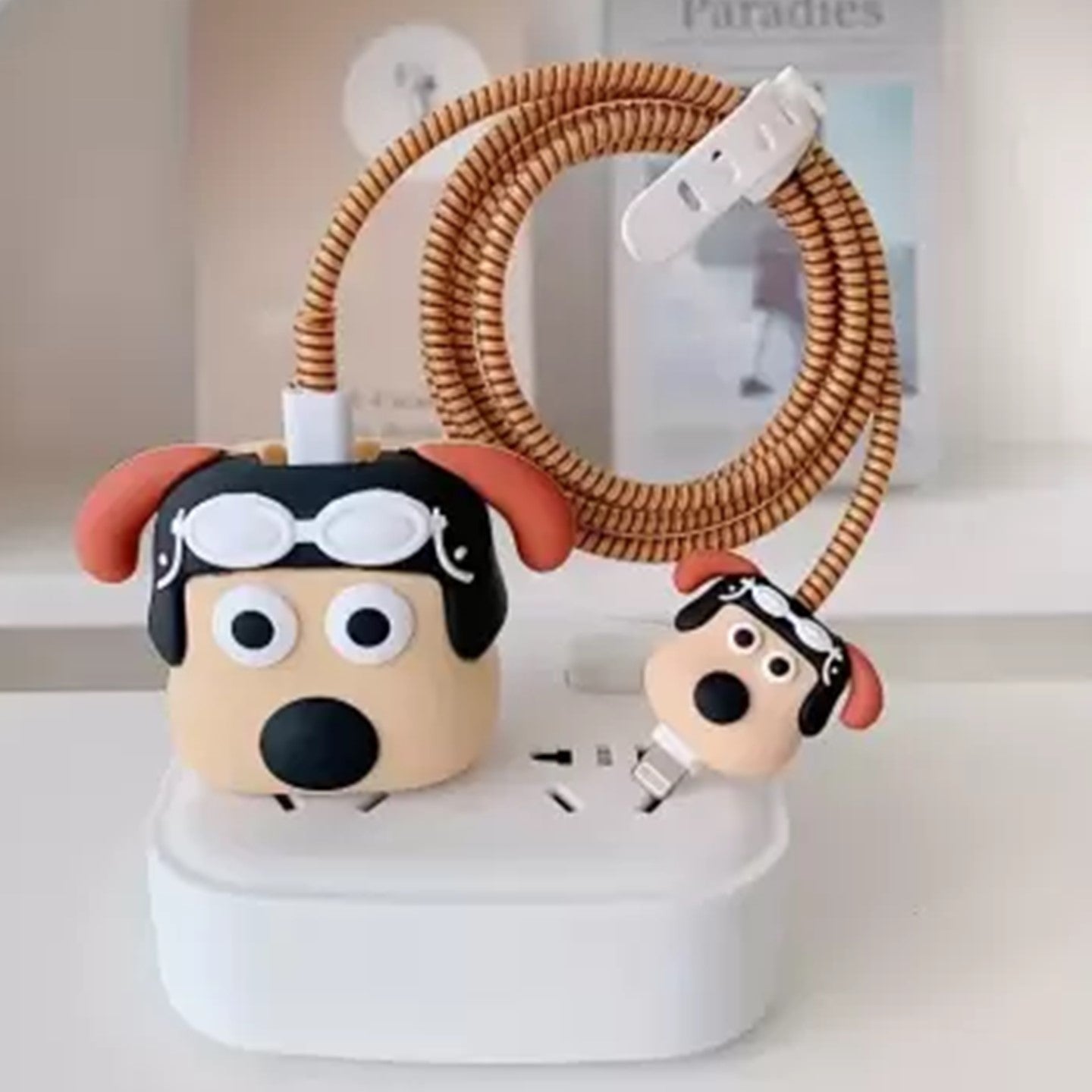 Flying Dog 18W/20W iPhone Charger Cover – Playful Protection with Cute Design