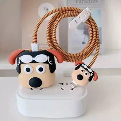 Flying Dog 18W/20W iPhone Charger Cover – Playful Protection with Cute Design