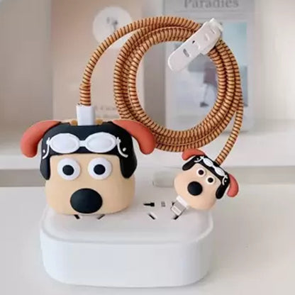 Flying Dog 18W/20W iPhone Charger Cover – Playful Protection with Cute Design