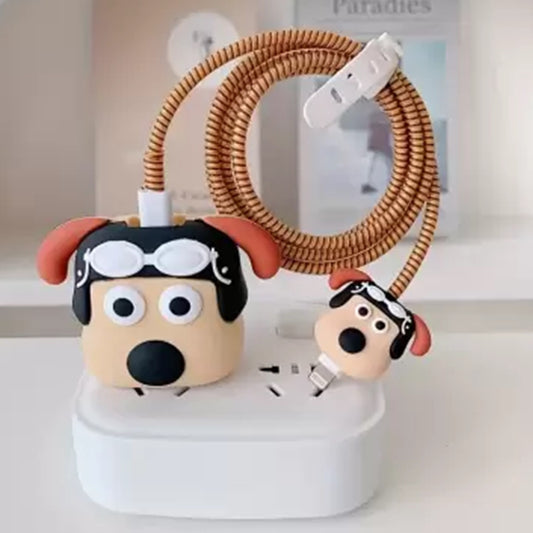 Flying Dog 18W/20W iPhone Charger Cover – Playful Protection with Cute Design