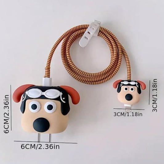 Flying Dog 18W/20W iPhone Charger Cover – Playful Protection with Cute Design