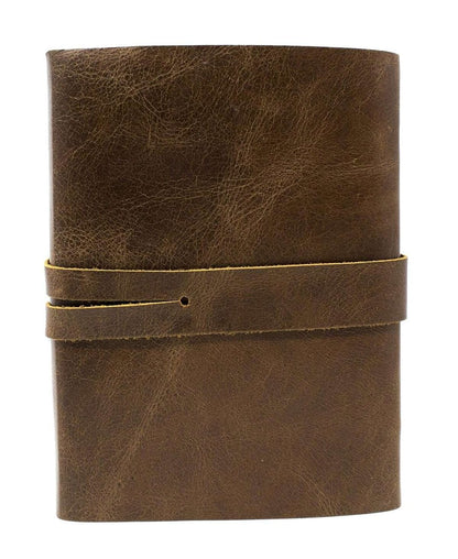 Rustic Wrap-Around Leather Journal with Wooden Pencil