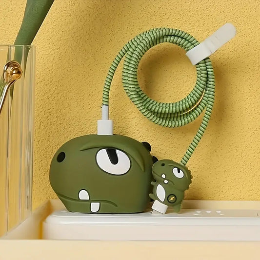 Dino Head  18W/20W iPhone Charger Cover – Playful Protection with Cute Design