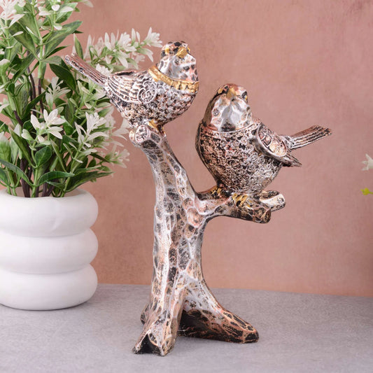 Bird Couple on Tree – Handcrafted Resin Showpiece for Home & Garden Decor | FunkiIndia