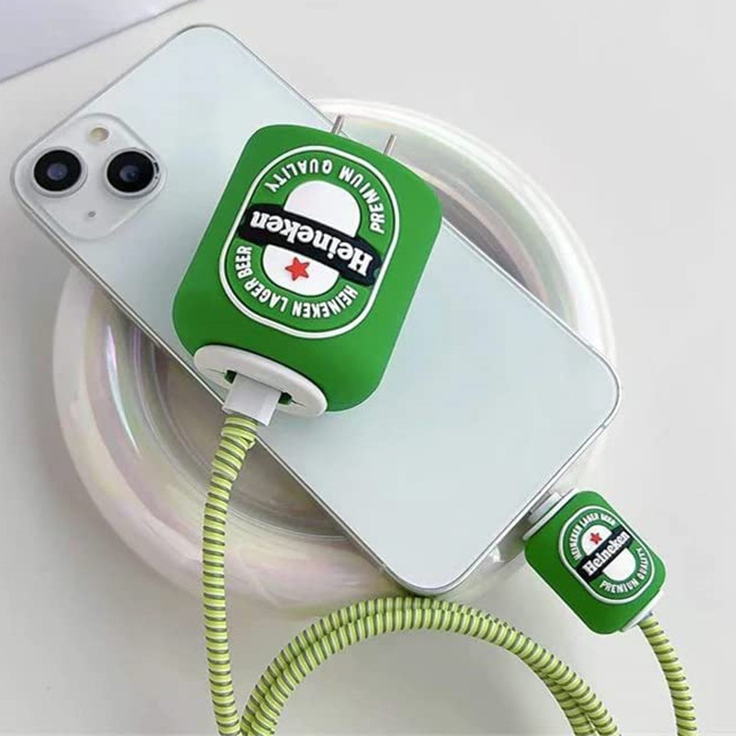 Heineken 18W/20W iPhone Charger Cover – Playful Protection with Cute Design