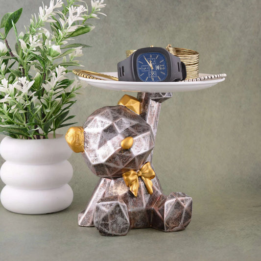 Cool Taddy Bear Showpiece for Home Decorative Showpiece | Taddy Bear with Paltter Statue for Home Decor Showpiece | Home Kitchen Decor | Office