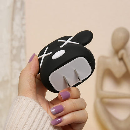 Kaws Black iPhone 18W/20W Charger Cover – Playful Protection with Cute Design