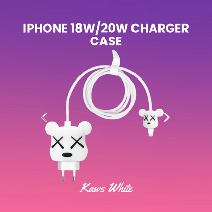 Kaws White iPhone 18W/20W Charger Cover – Playful Protection with Cute Design