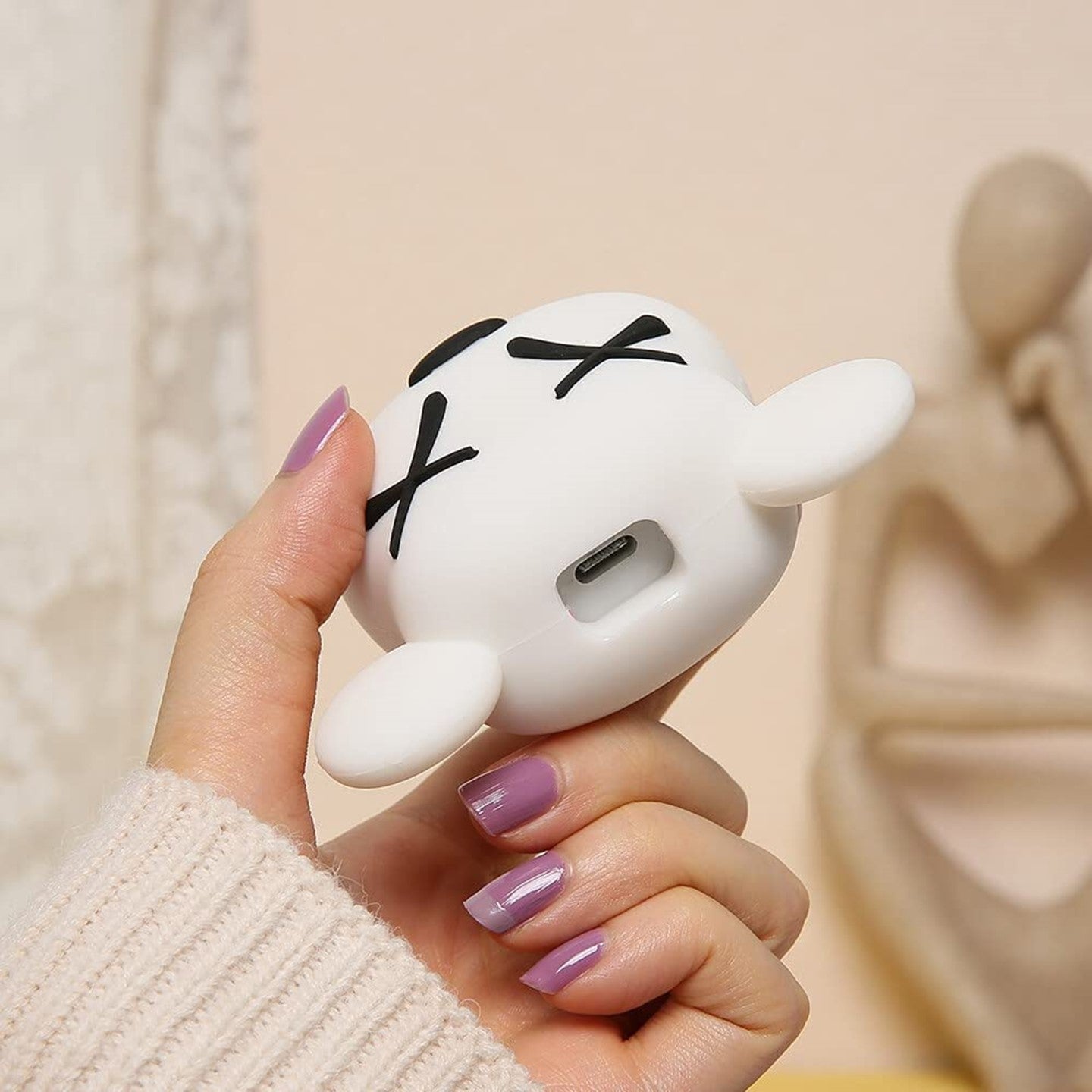 Kaws White iPhone 18W/20W Charger Cover – Playful Protection with Cute Design