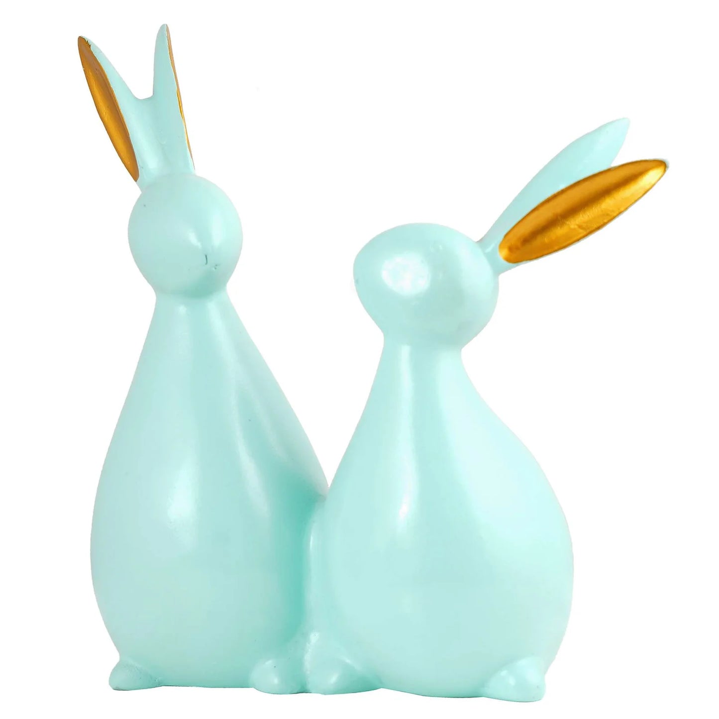 Rabbit Cute Pair Statue for Home Decor Showpiece | Kids Room Decorative Showpiece (Black)